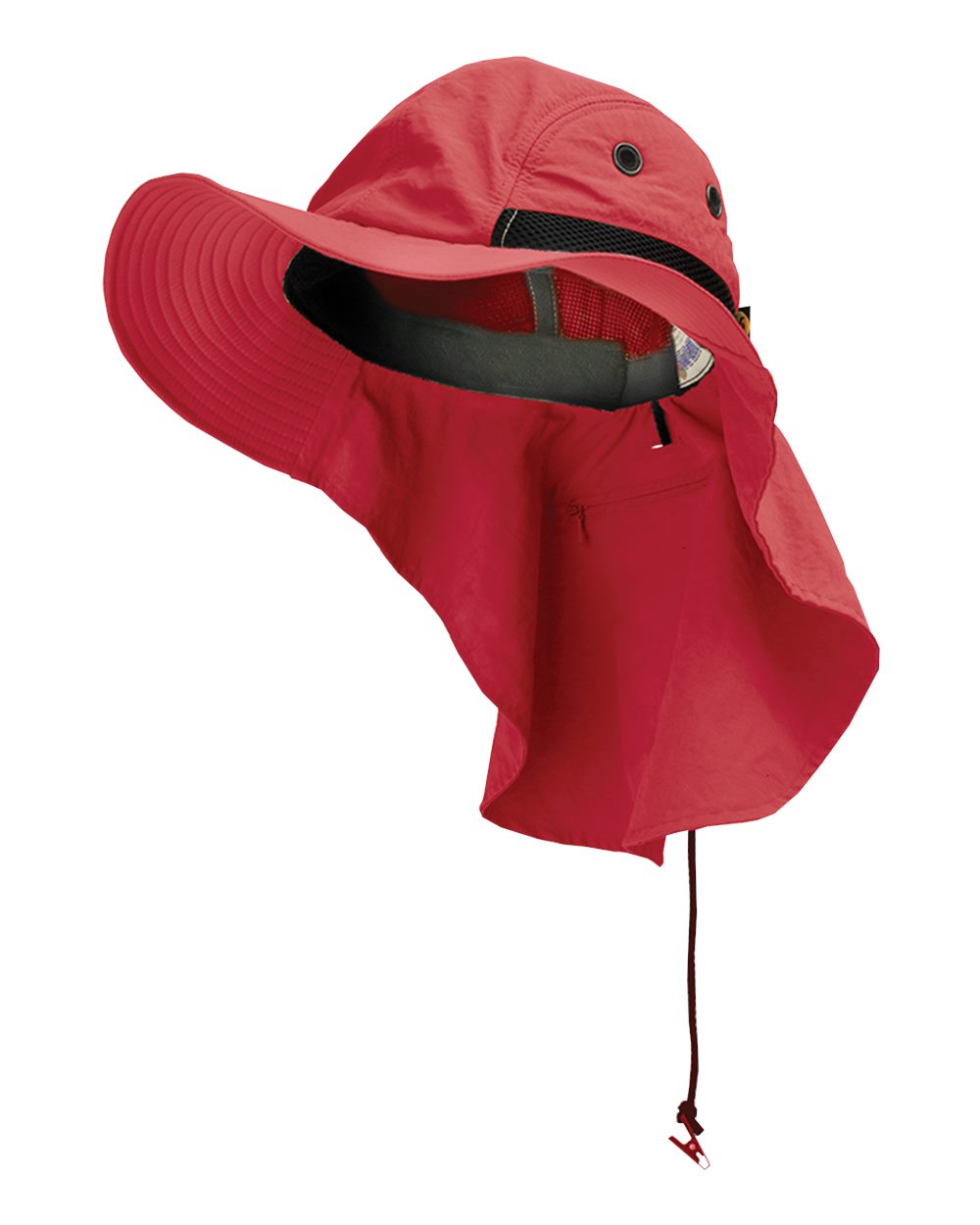 Front View of Nautical Red/ Black Extreme Conditions Neck Cap - XCM101