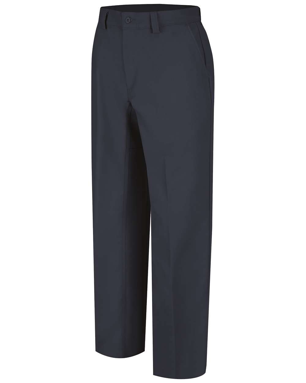 Front View of Navy - 30I Plain Front Work Pants - WP70