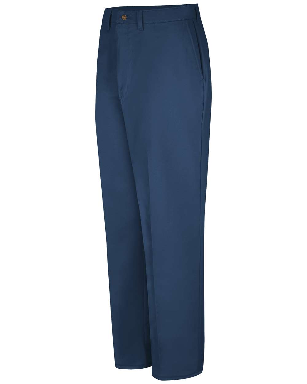 Front View of Navy - 31I Plain Front Casual Cotton Pants - PC44