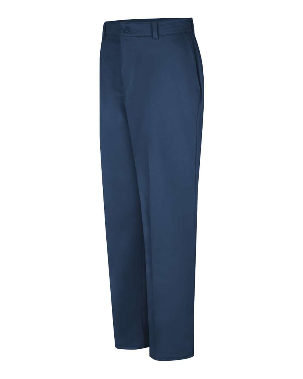 Front View of Navy - 34I Wrinkle-Resistant Cotton Work Pants - Extended Sizes - PC20EXT