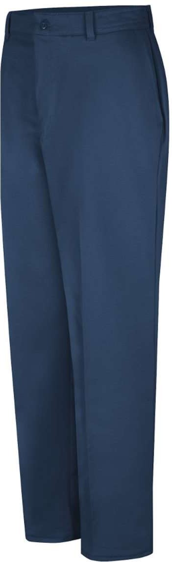 Front View of Navy - 34I Wrinkle-Resistant Cotton Work Pants Odd Waist Sizes - PC20ODD