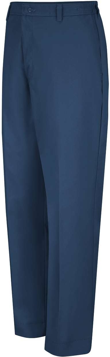 Front View of Navy - 36 Unhemmed Elastic Insert Work Pants - PT60