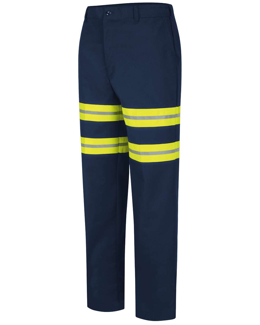 Front View of Navy - 37 Unhemmed Enhanced Visibility Dura-Kap® Industrial Pants - PT20E