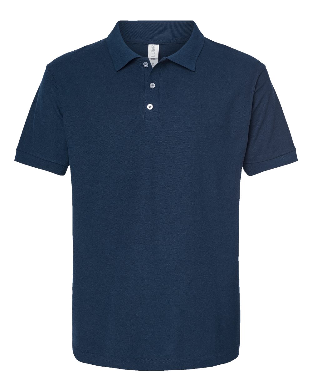 Front View of Navy 50/50 Sport Pique Polo - 400