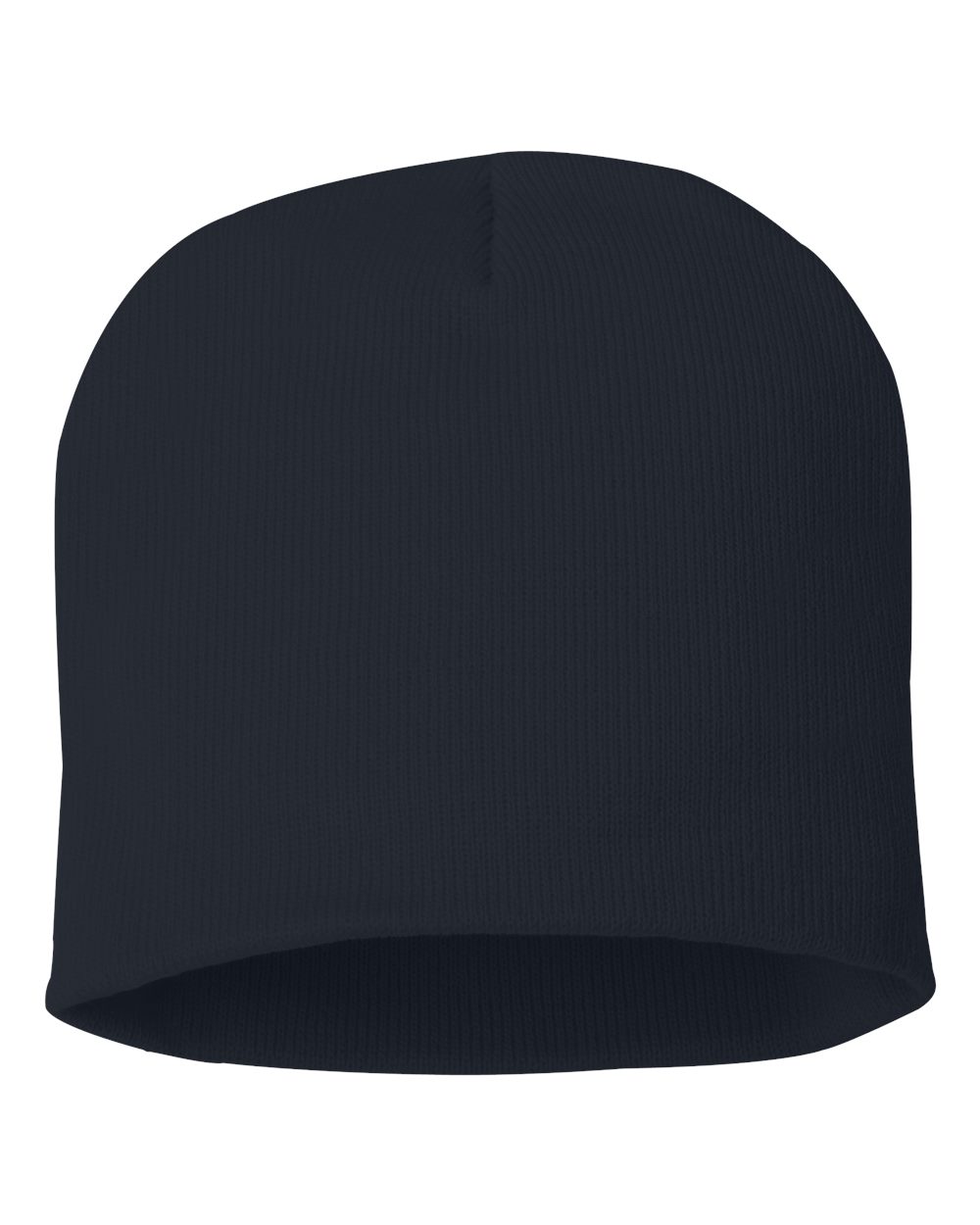 Front View of Navy 8" Beanie - SP08