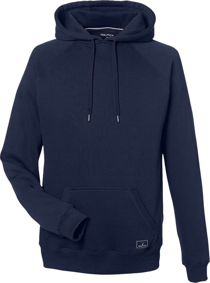 Front View of Navy Anchor Fleece Hooded Sweatshirt - N17199