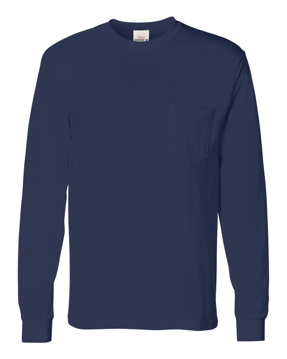 Navy Authentic Long Sleeve Pocket T-Shirt - 5596