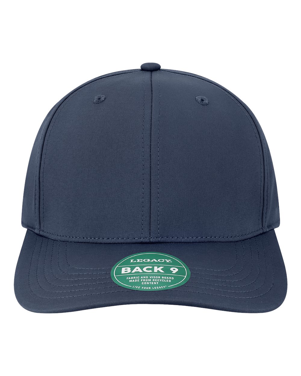 Front View of Navy Back Nine Cap - B9A