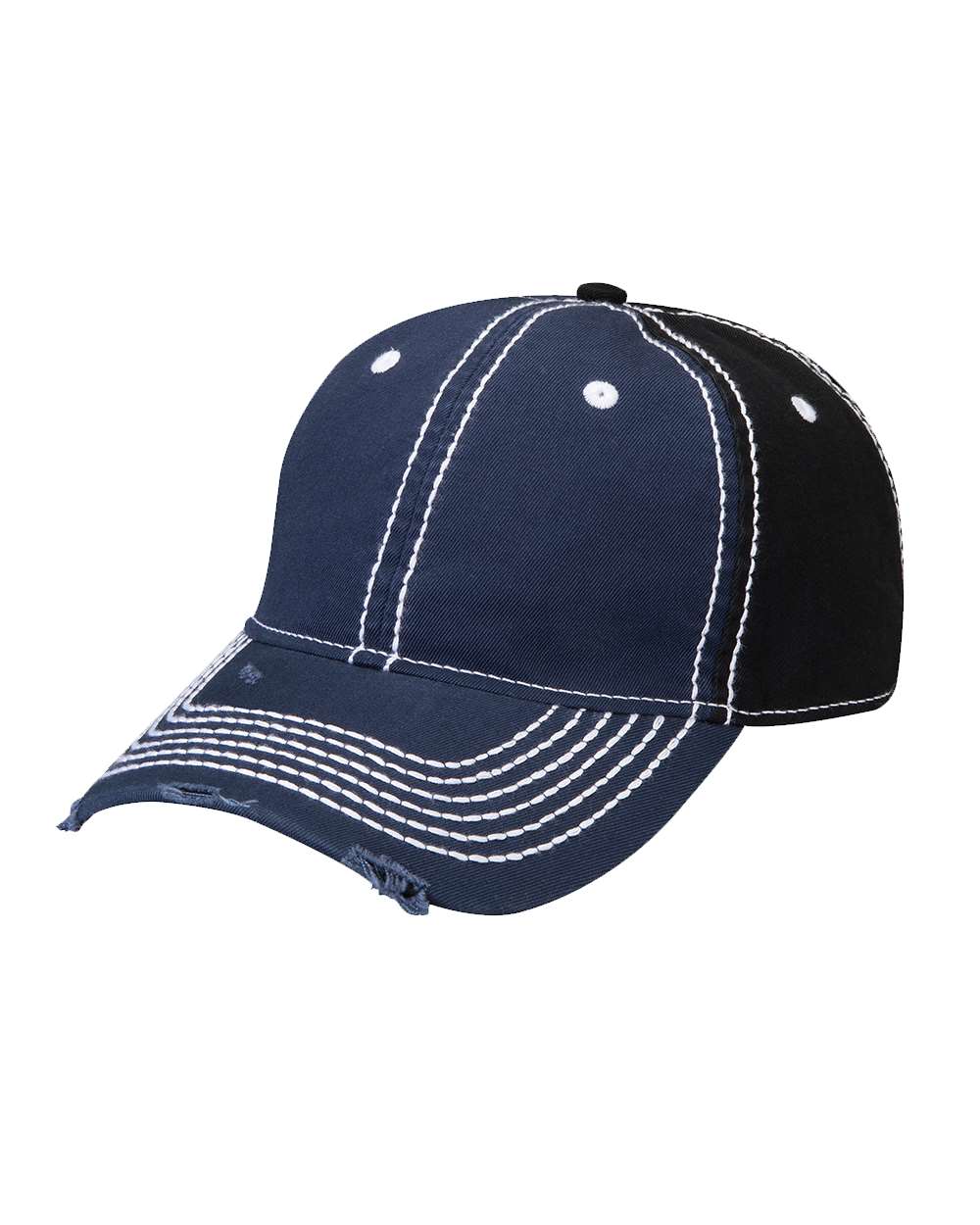 Front View of Navy/ Black Rambler Cap - RM102