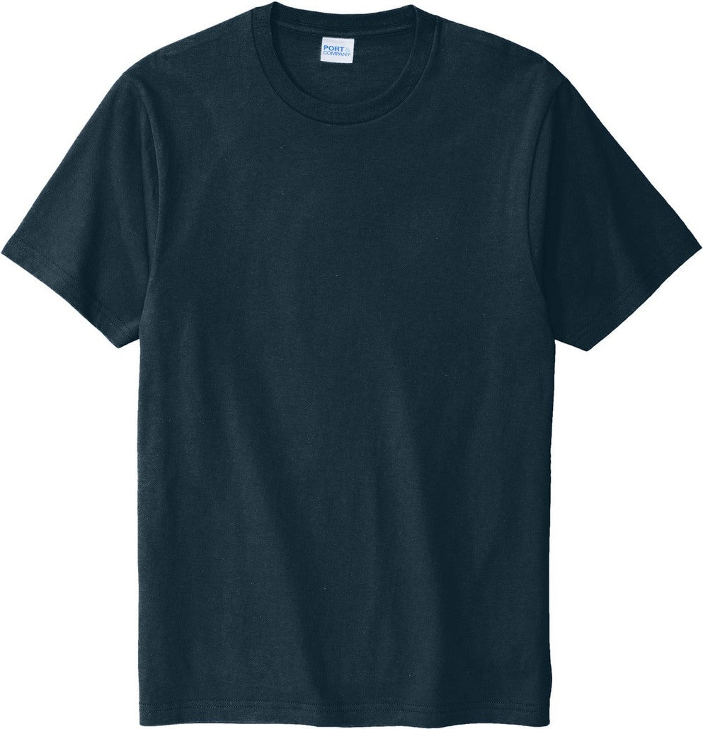 Front View of Navy Blue Port & Co Bouncer Tee PC600