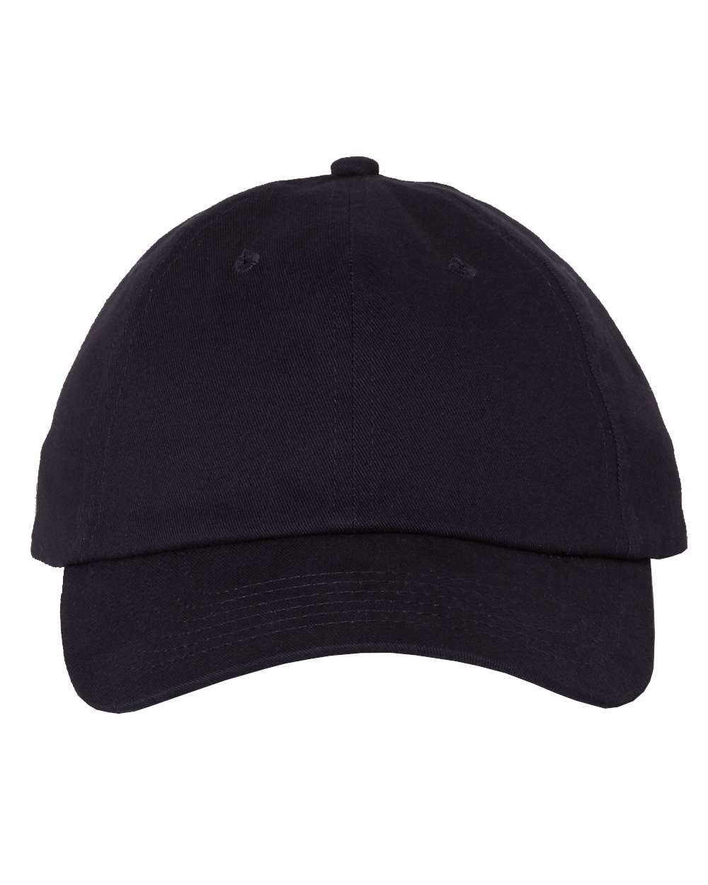 Front View of Navy Brushed Twill Cap - VC200