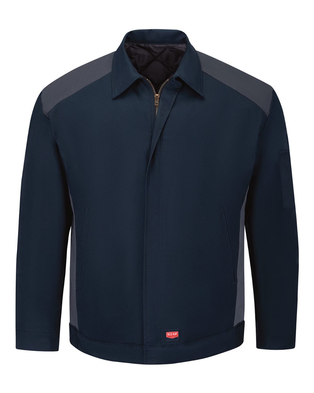 Front View of Navy/ Charcoal Performance Crew Jacket - JY20
