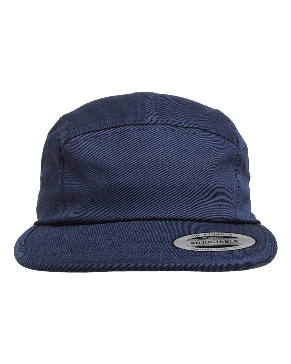 Front View of Navy Classic Jockey Flat Bill Cap - 7005