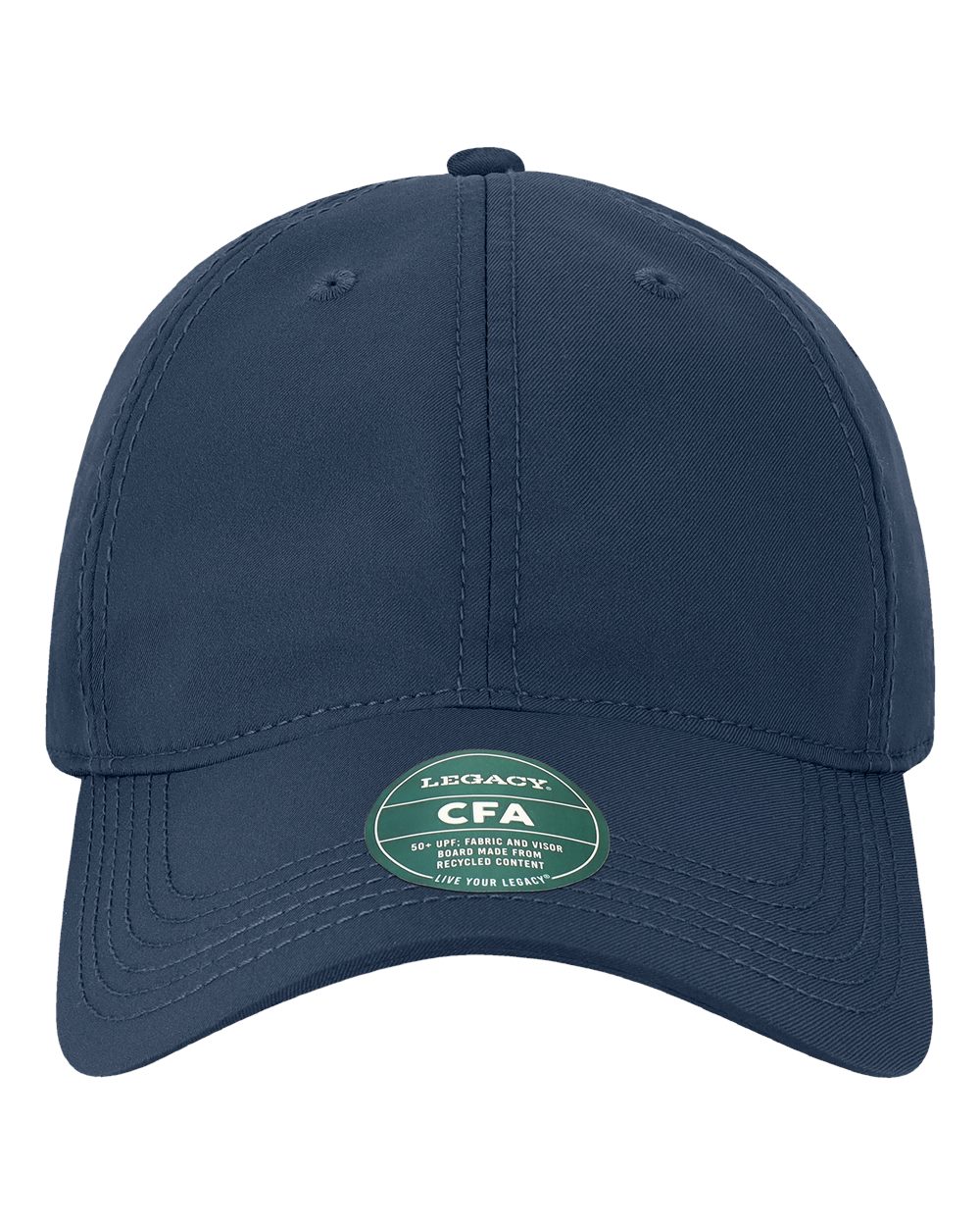 Front View of Navy Cool Fit Adjustable Cap - CFA