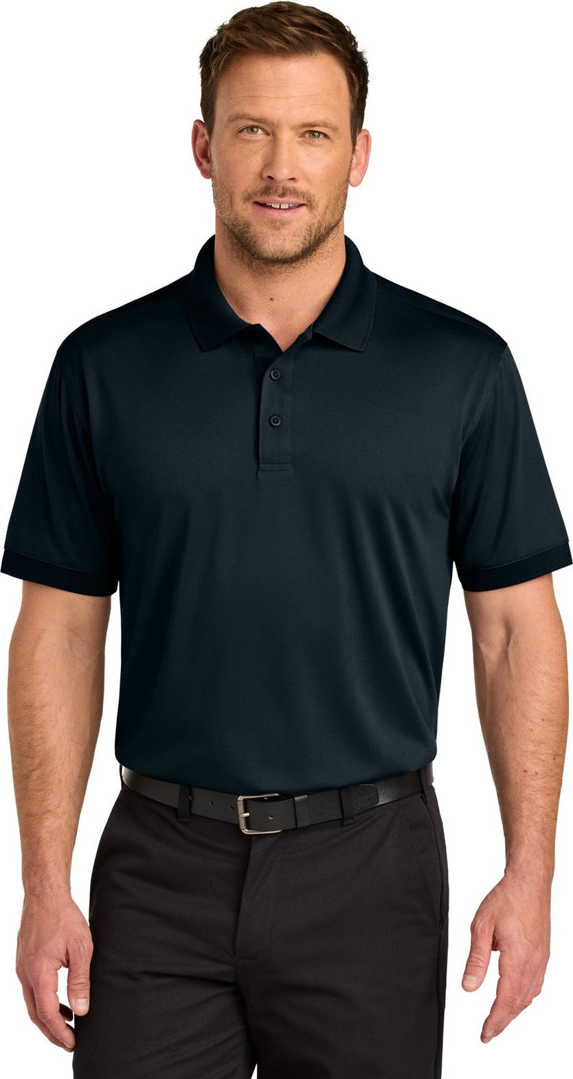 Front View of Navy CornerStone Tall Workwear Pro Polo TLCS450