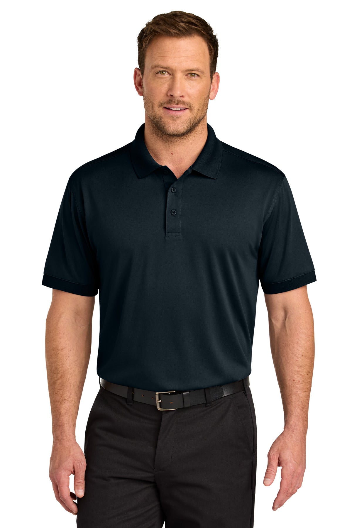 Front View of Navy CornerStone Workwear Pro Polo CS450
