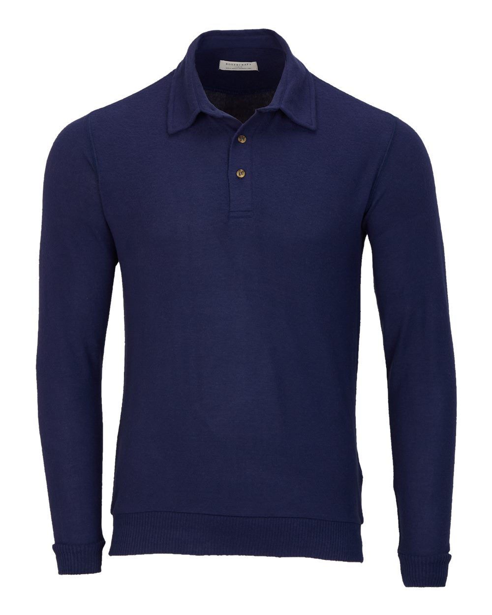 Front View of Navy Cuddle Sweater Polo - BM1101