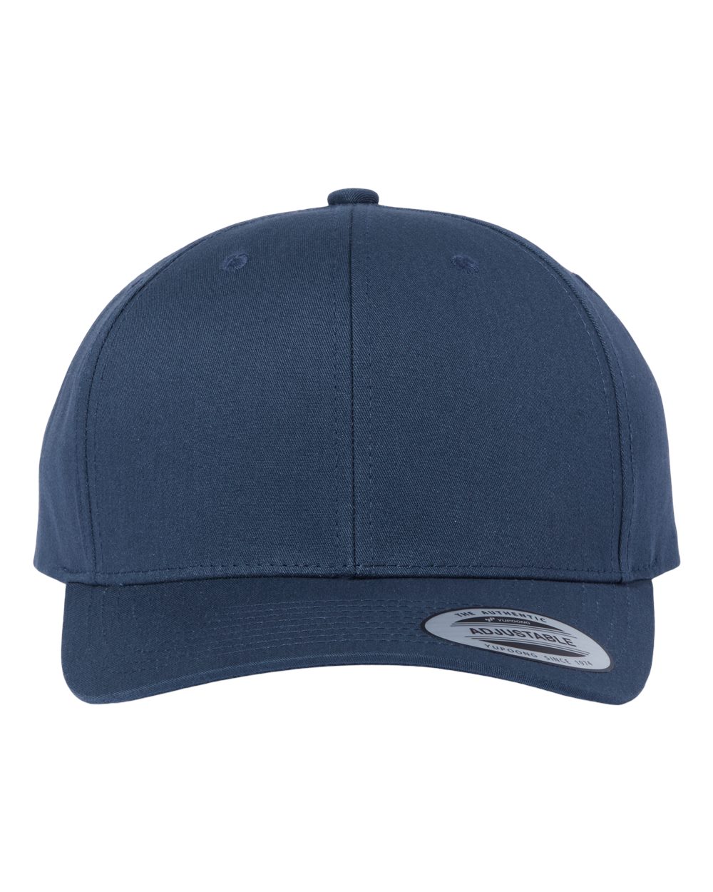 Front View of Navy CVC Snapback Cap - 6389
