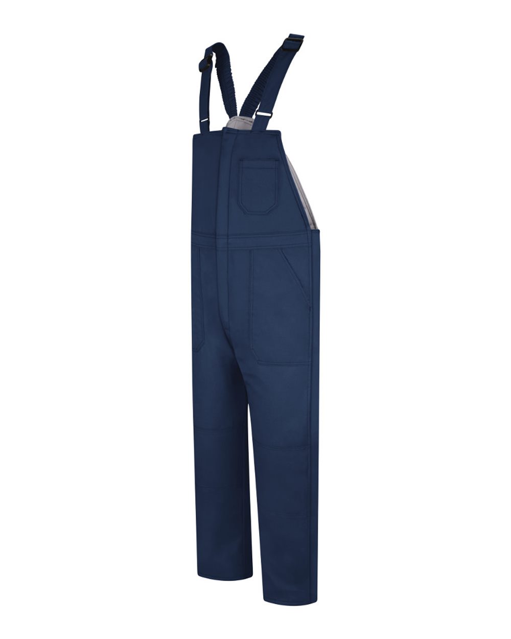 Front View of Navy Deluxe Insulated Bib Overall - EXCEL FR® ComforTouch - BLC8