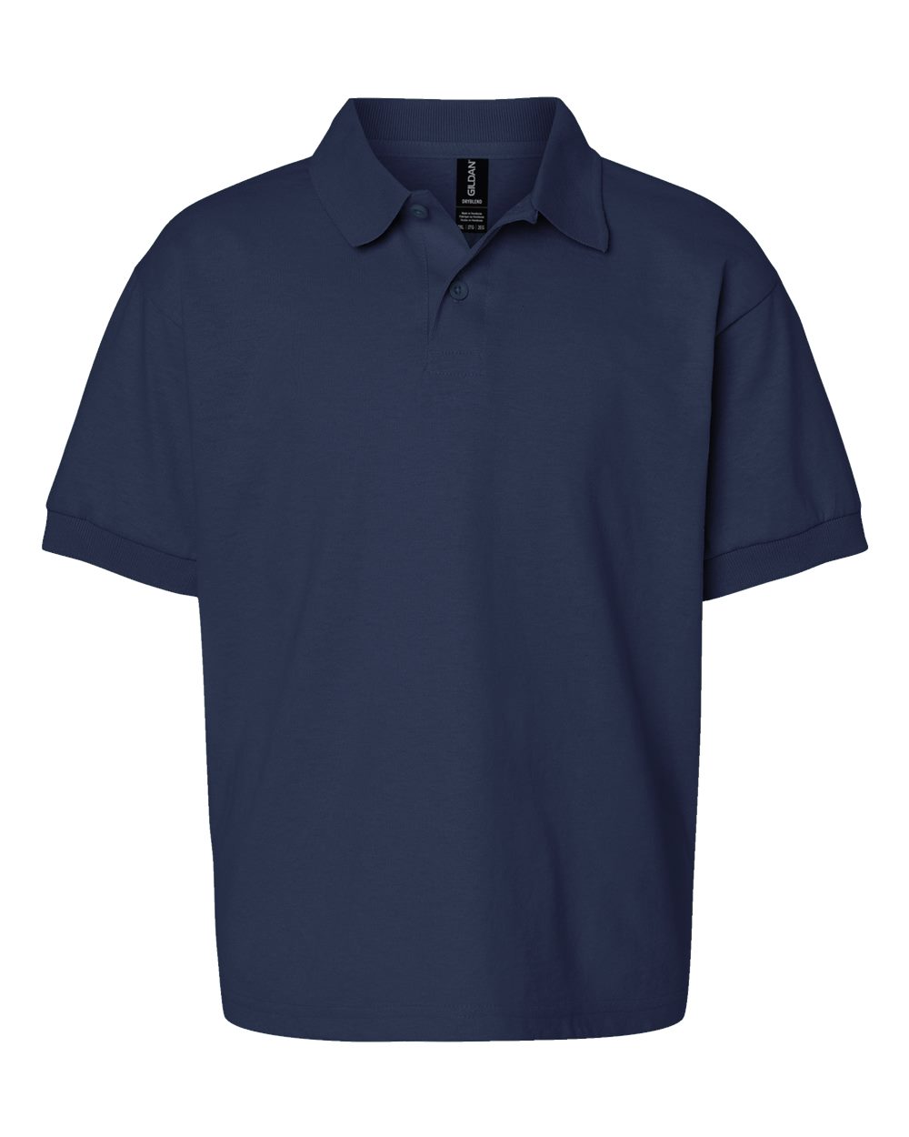 Front View of Navy DryBlend® Youth Jersey Polo - 8800B