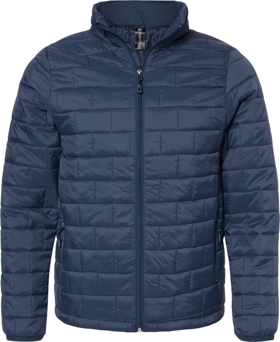 Front View of Navy Elemental Puffer Jacket - 8713