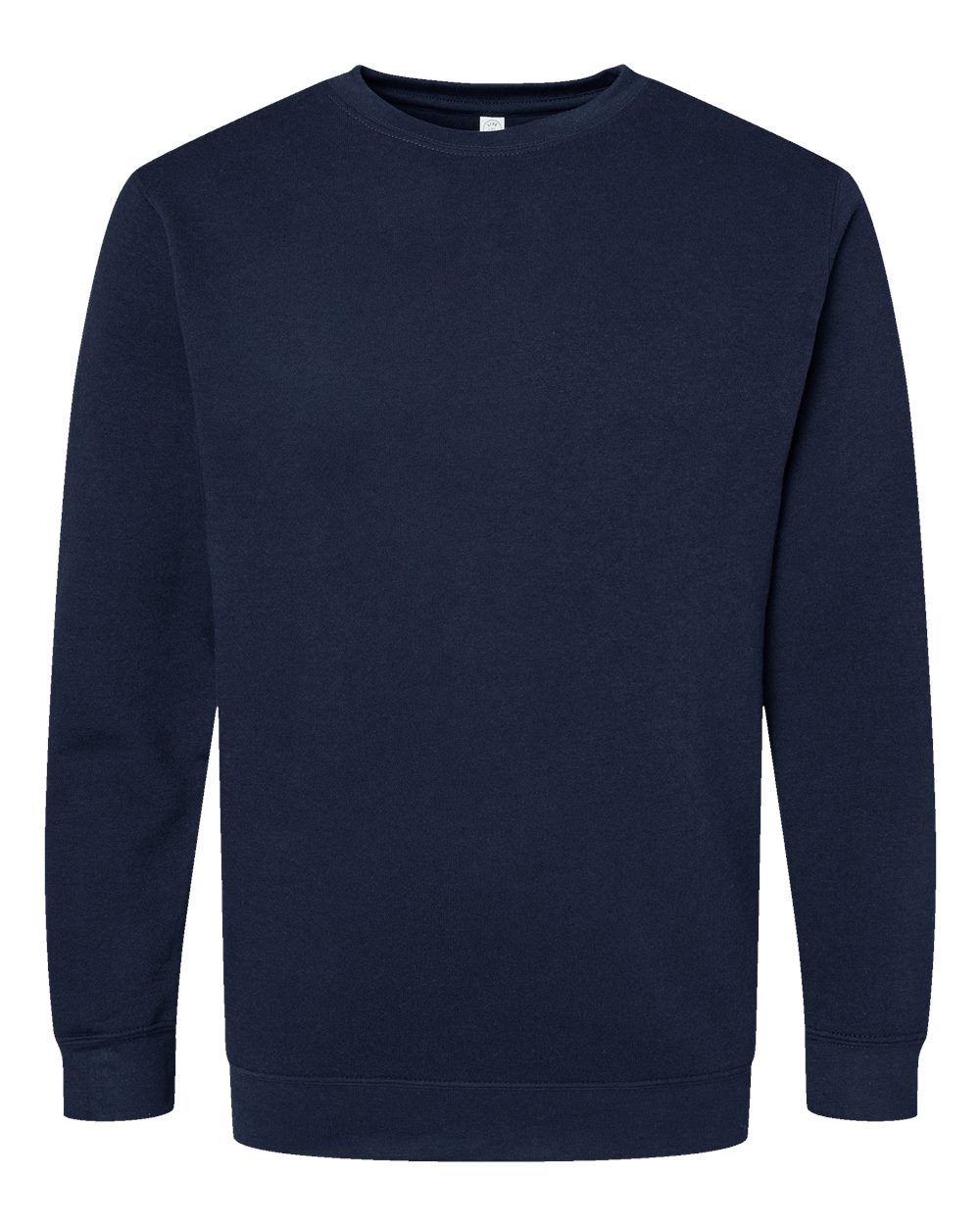 Front View of Navy Elevated Fleece Crewneck Sweatshirt - 6925