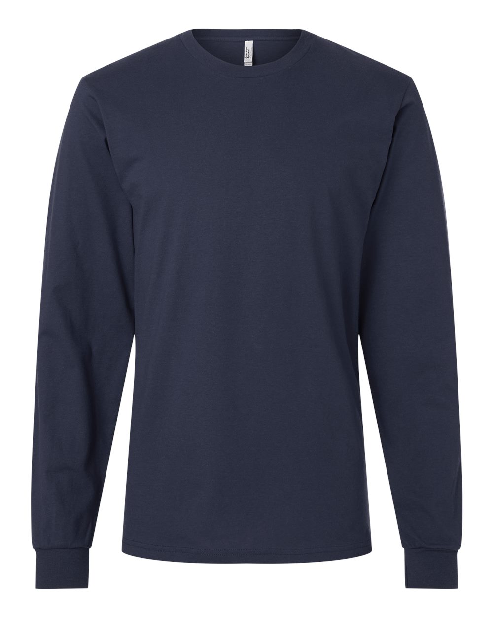 Front View of Navy Fine Jersey Long Sleeve Tee - 2007