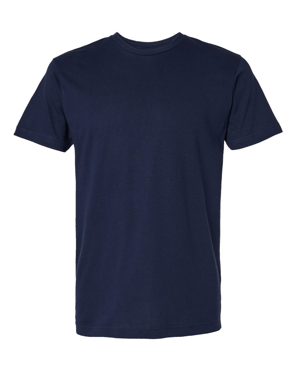 Front View of Navy Fine Jersey Tee - 6901