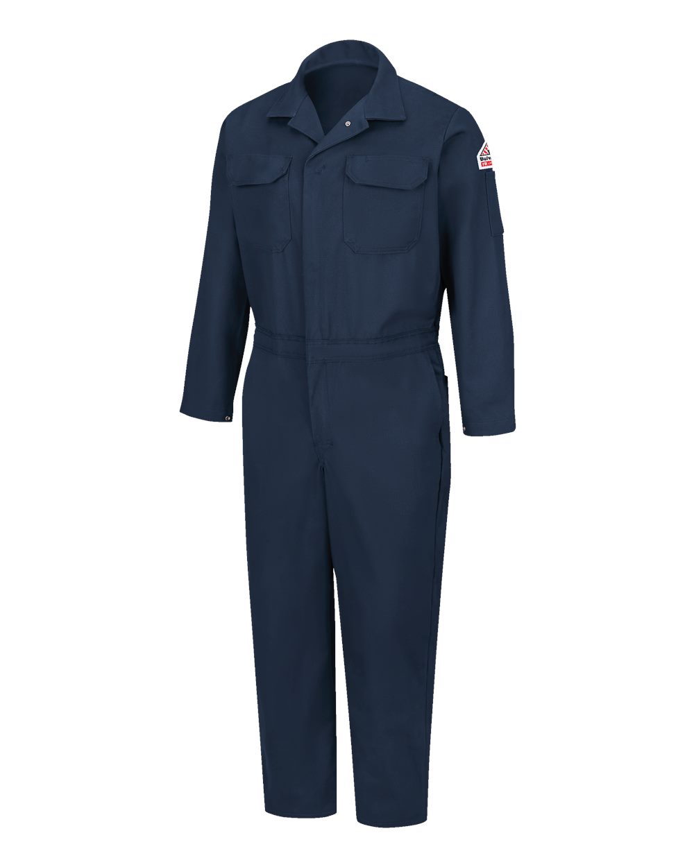 Front View of Navy Flame Resistant Coveralls - Tall Sizes - CED2T