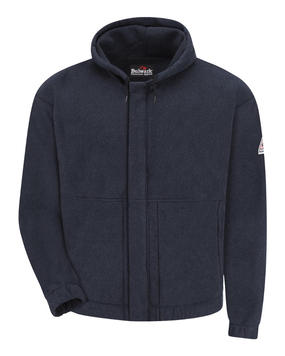 Front View of Navy Flame Resistant Fleece Full-Zip - SMH6