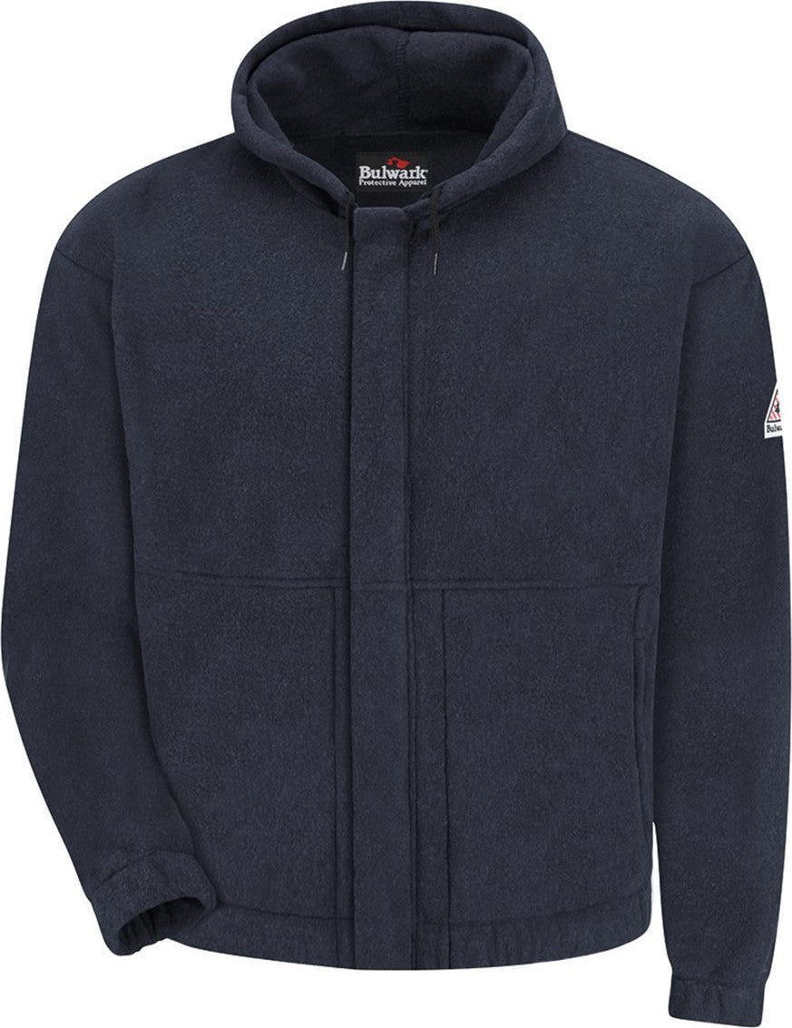 Front View of Navy Flame Resistant Fleece Full-Zip - Tall Sizes - SMH6T