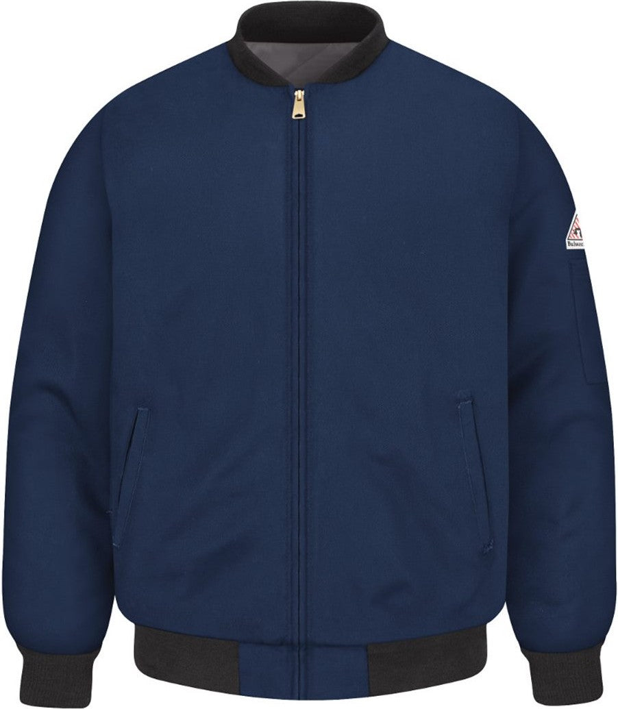 Front View of Navy Flame Resistant Team Jacket - Tall Sizes - JET2T
