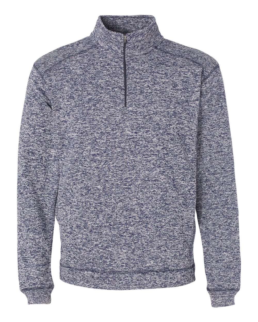 Front View of Navy Fleck Cosmic Fleece Quarter-Zip Sweatshirt - 8614