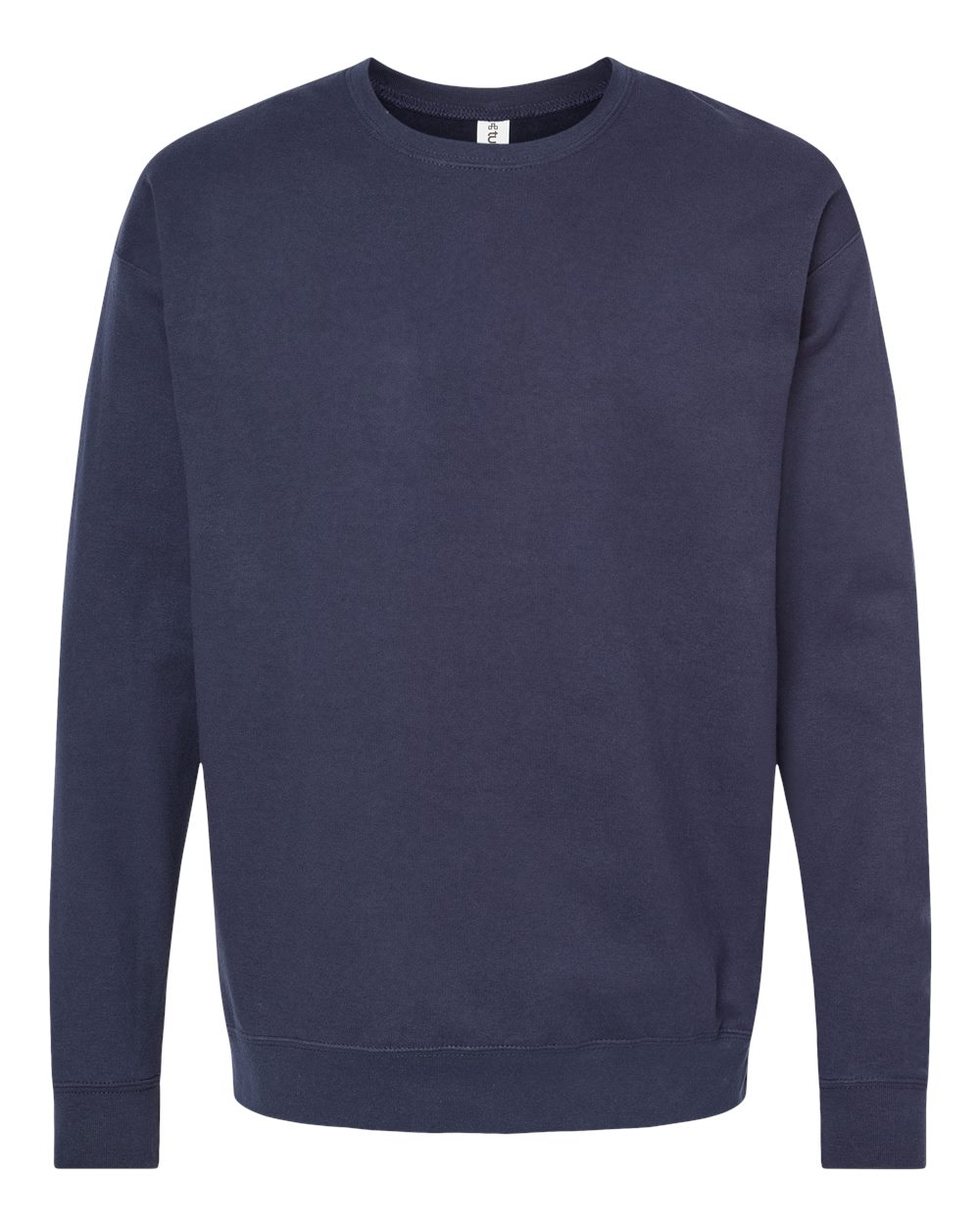 Front View of Navy Fleece Crewneck Sweatshirt - 340