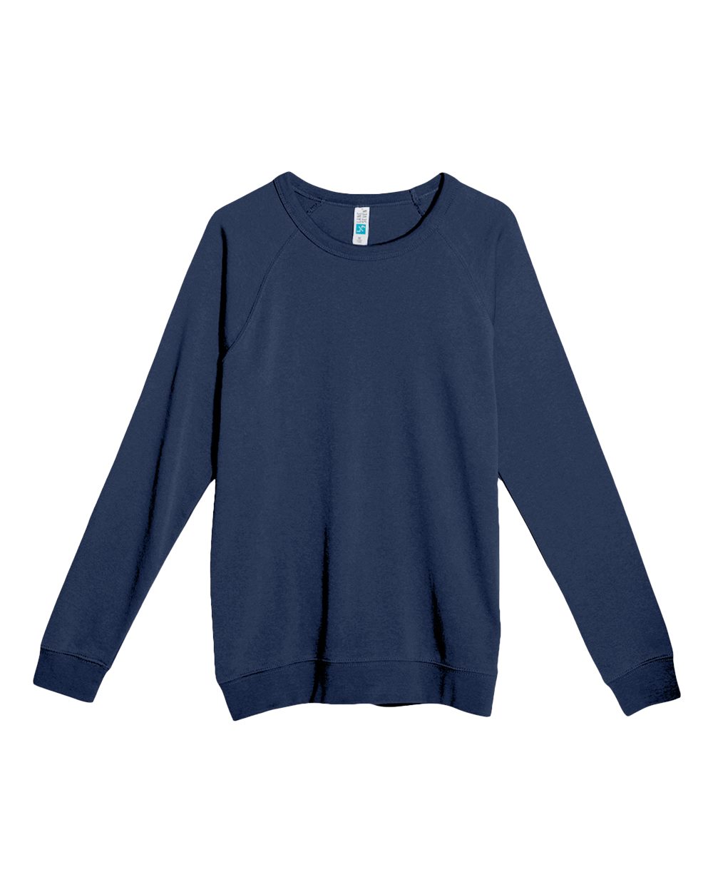 Front View of Navy French Terry Crewneck Sweatshirt - LS13004