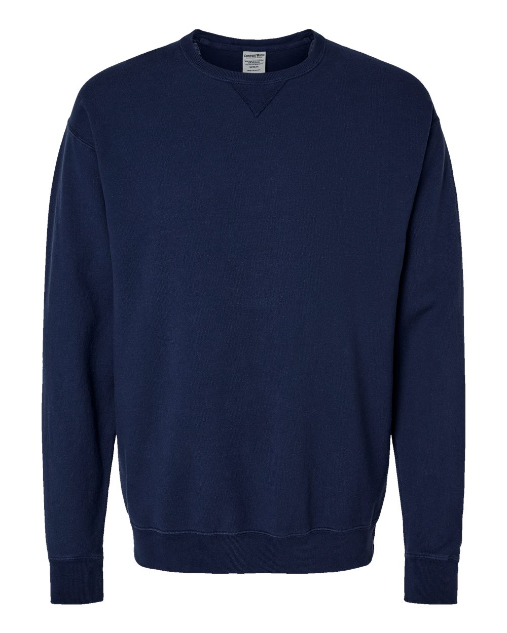Front View of Navy Garment-Dyed Crewneck Sweatshirt - GDH400