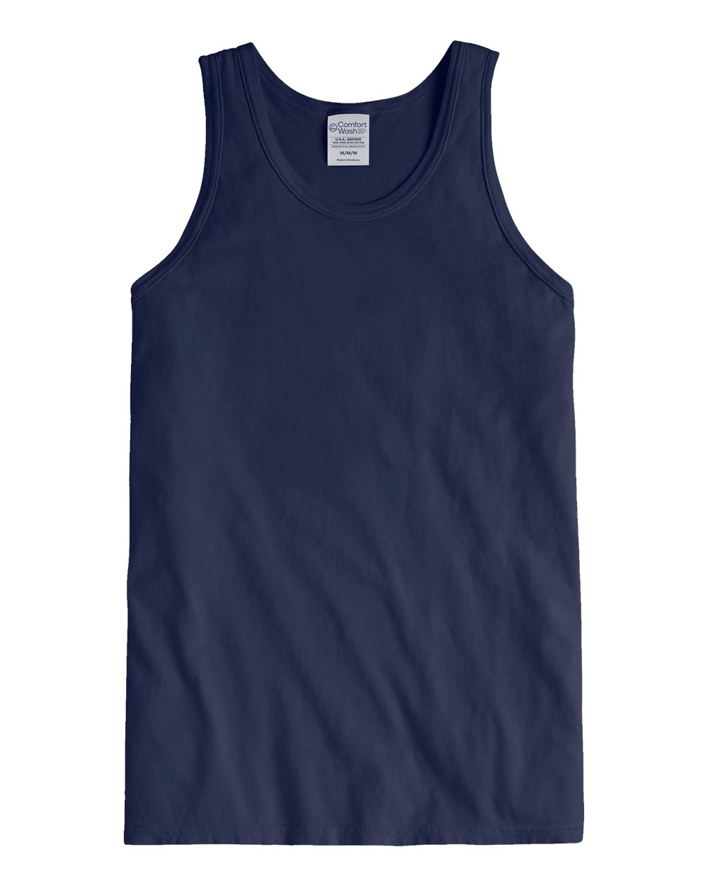 Front View of Navy Garment-Dyed Unisex Tank Top - GDH300