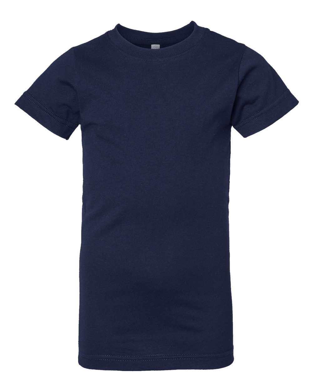 Front View of Navy Girls' Fine Jersey Tee - 2616