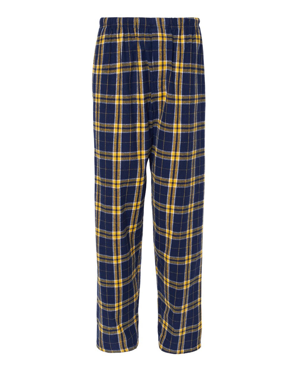 Front View of Navy/ Gold Harley Flannel Pants - BM6624