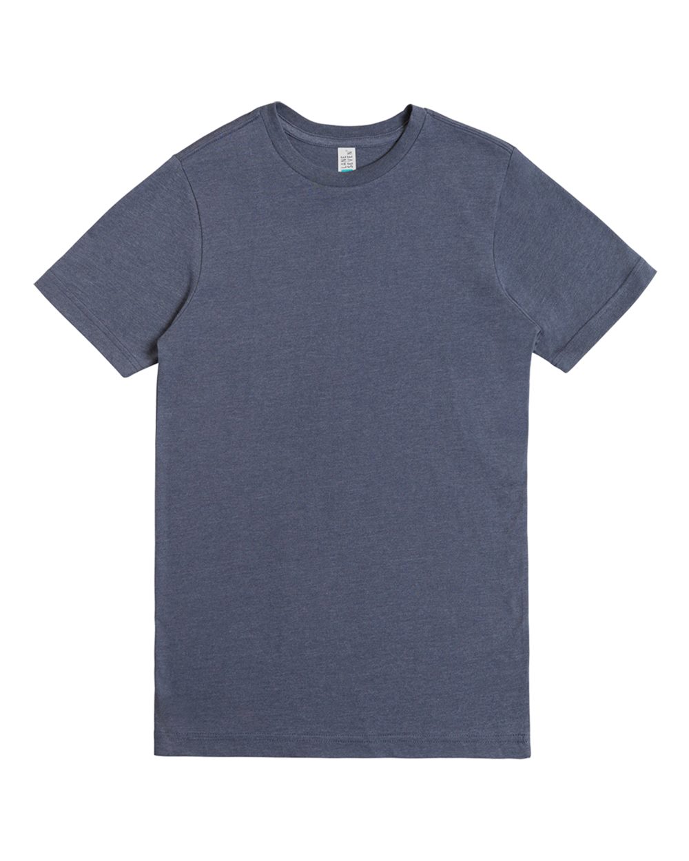 Front View of Navy Heather Deluxe CVC T-Shirt - LS1500C