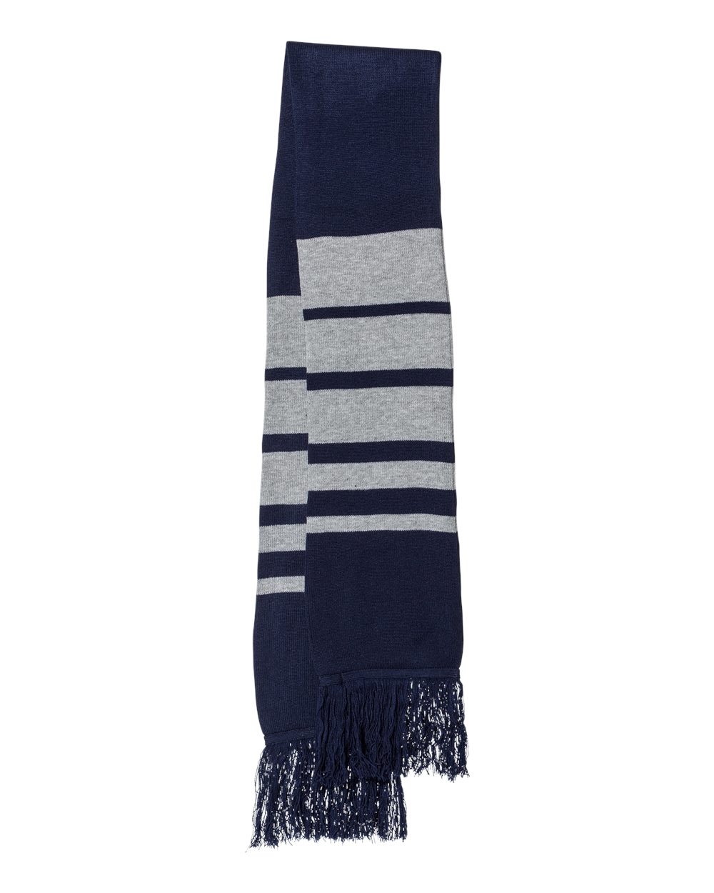 Front View of Navy/ Heather Grey Soccer Scarf - SP07