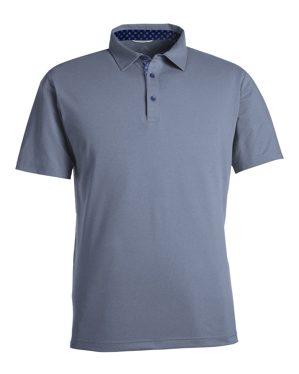Front View of Navy Heather James H Polo - SW2001