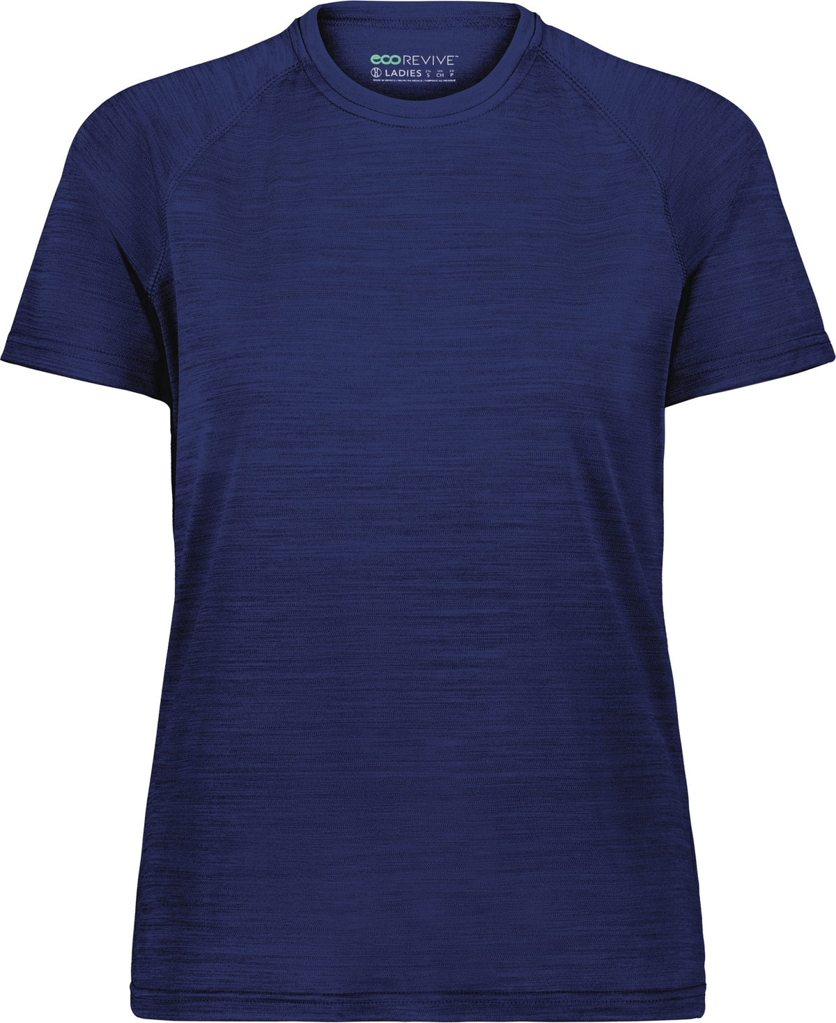 Front View of NAVY HEATHER LDS ALL-PRO TEE