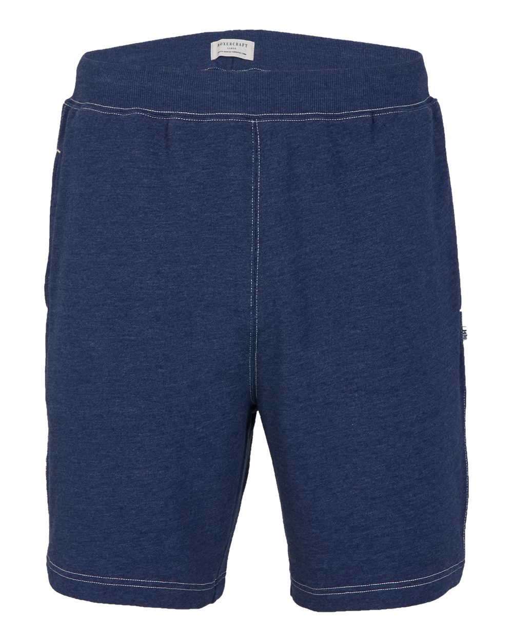 Front View of Navy Heather Men&#39;s French Terry Shorts - BM6501