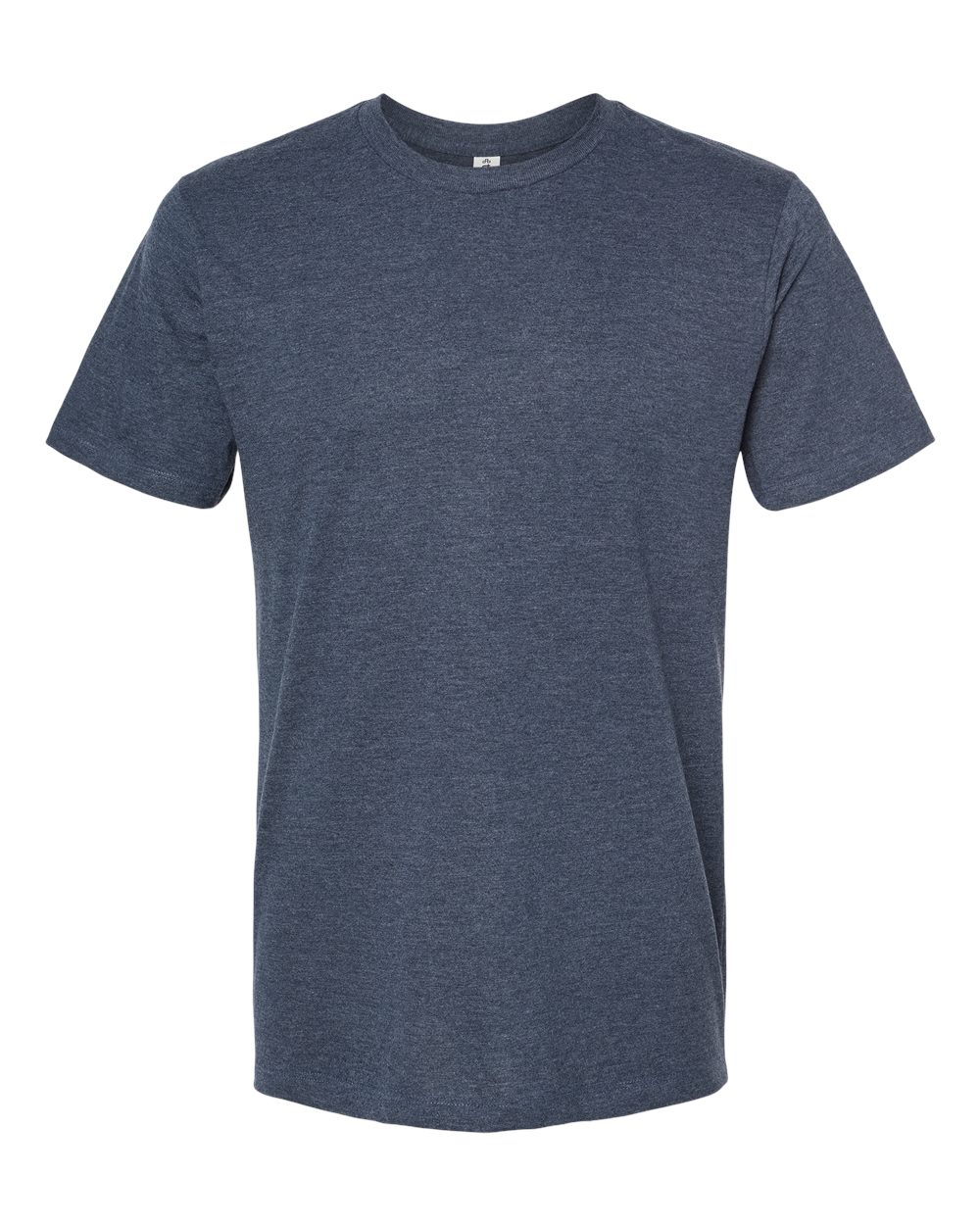 Front View of Navy Heather Premium Cotton Blend T-Shirt - 541