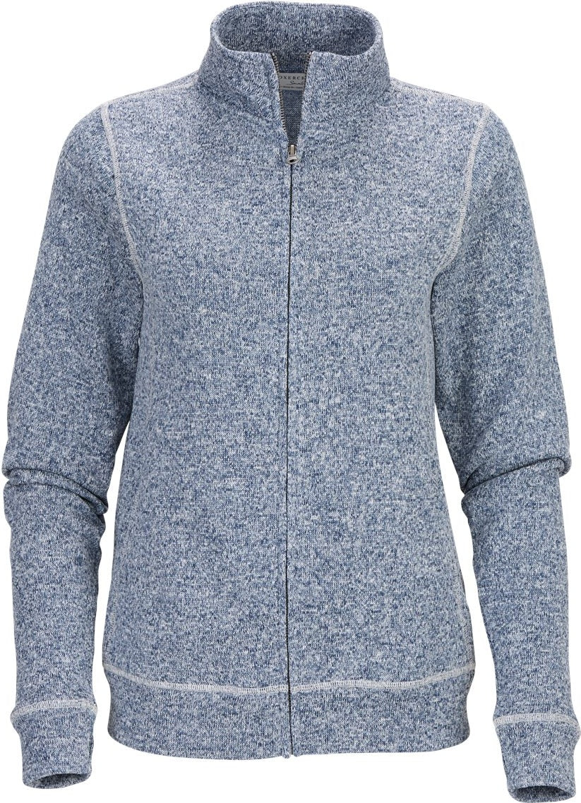 Front View of Navy Heather Women's Alpine Full-Zip - BW5207