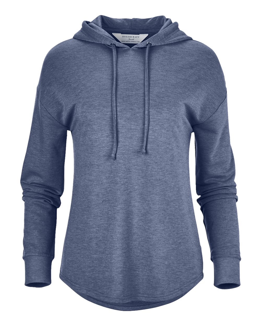 Front View of Navy Heather Women's Dream Fleece Hooded Pullover - BW5301