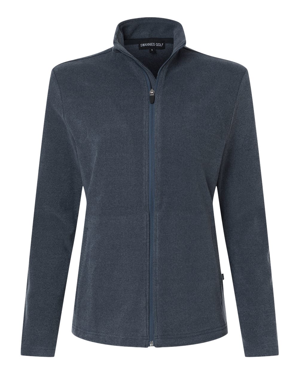 Front View of Navy Heather Women's Emily Full-Zip - SWE500L plain