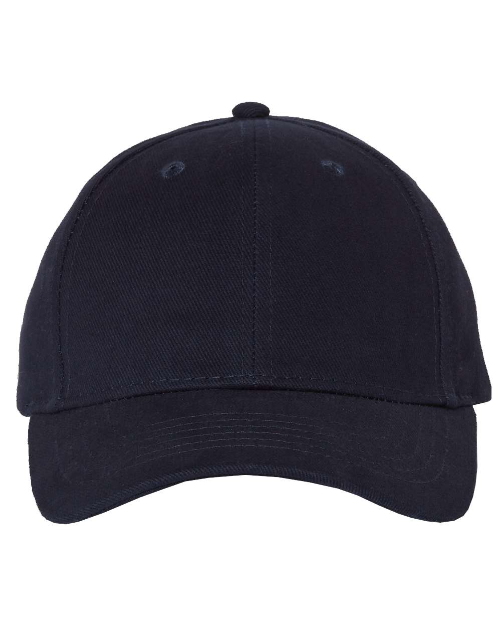 Front View of Navy Heavy Brushed Twill Structured Cap - 9910