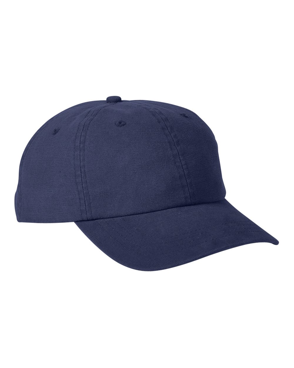 Front View of Navy Heavy Washed Canvas Cap - BA610 plain